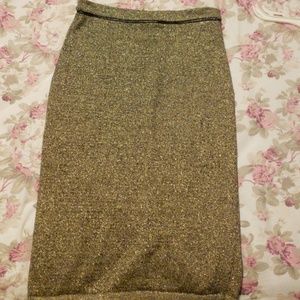Gold glitter pencil skirt